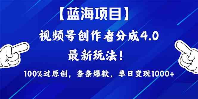 （9777期）2024蓝海项目视频号，最新方法， 100%过原创，条条爆款，单日变现1K+，…-兔兔网创