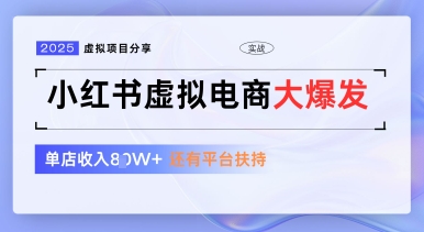 小红书虚拟电商项目，平台大力免费流量扶持，低门槛1拖3玩法-兔兔网创